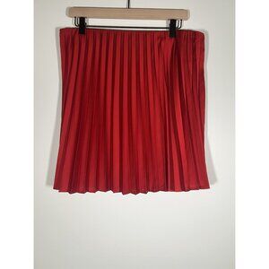 J. Crew red pleated mini holiday skirt L flouncy flowy romantic coquette